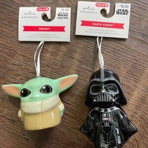 Hallmark Star Wars Ornaments Grogu & Darth Vader Set – New with Tags